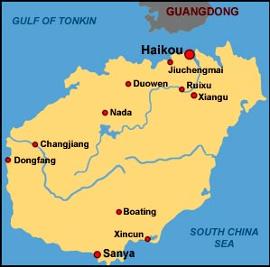 Carte Hainan Chine